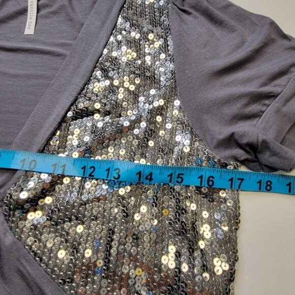 Grey Sequin Bolero Size L - Picture 5 of 8
